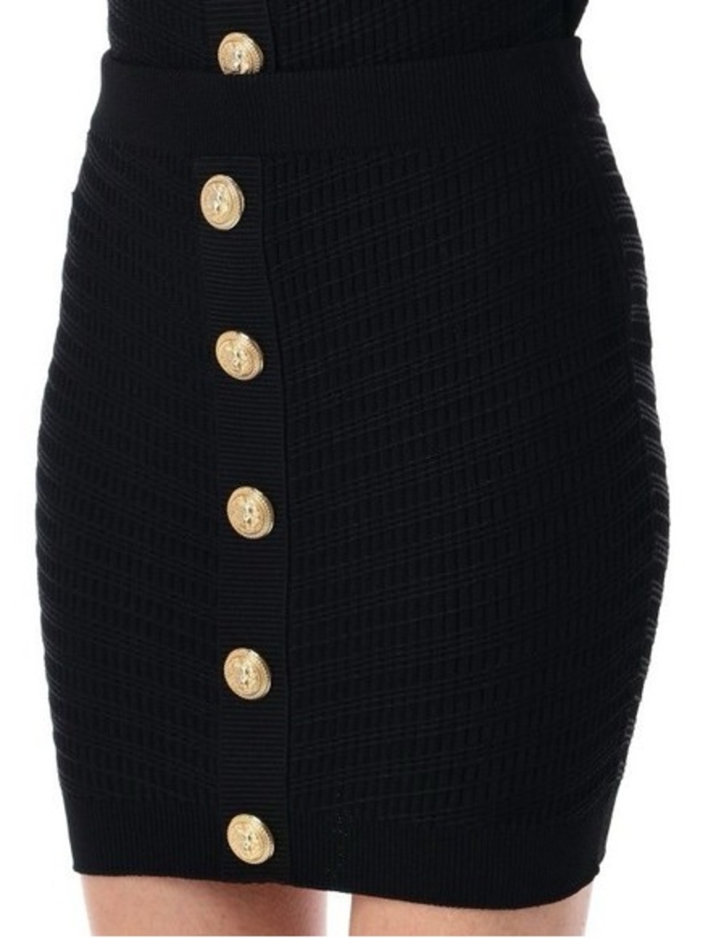 NEW! Love Riche Black Button-Front Knit Pencil Skirt